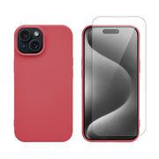 Redshield iPhone 15 Silicone Case & Glass Red 3