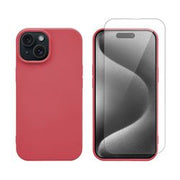 Redshield iPhone 15 Silicone Case & Glass Red 2