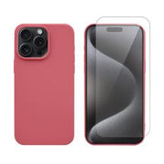 Redshield Silicone Case & Glass Set Red για iPhone 15 Pro Max 2