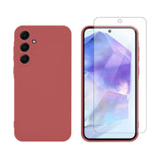 Redshield Samsung Galaxy A35 TPU Tea Red & Tempered Glass 3