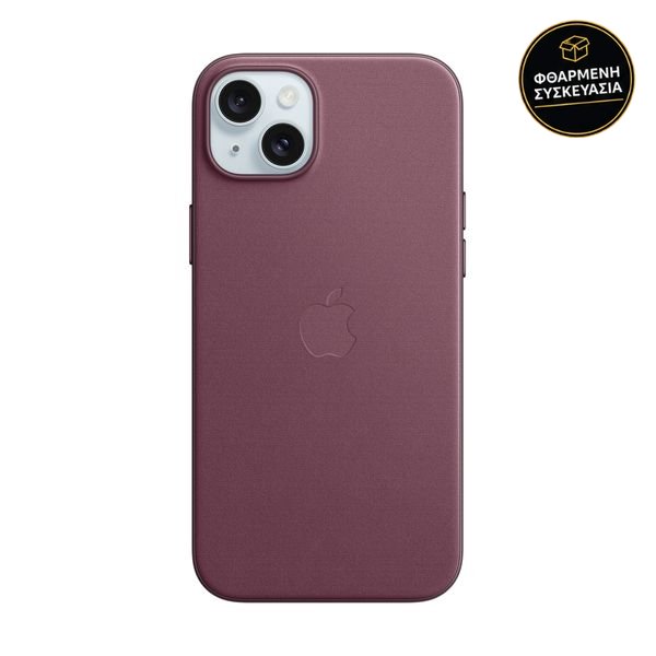 Apple iPhone 15 Plus FineWoven Mulberry 1 · φθαρμένη συσκευασία