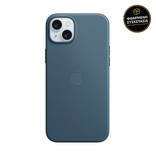 Apple iPhone 15 Plus FineWoven Pacific Blue 1 · φθαρμένη συσκευασία
