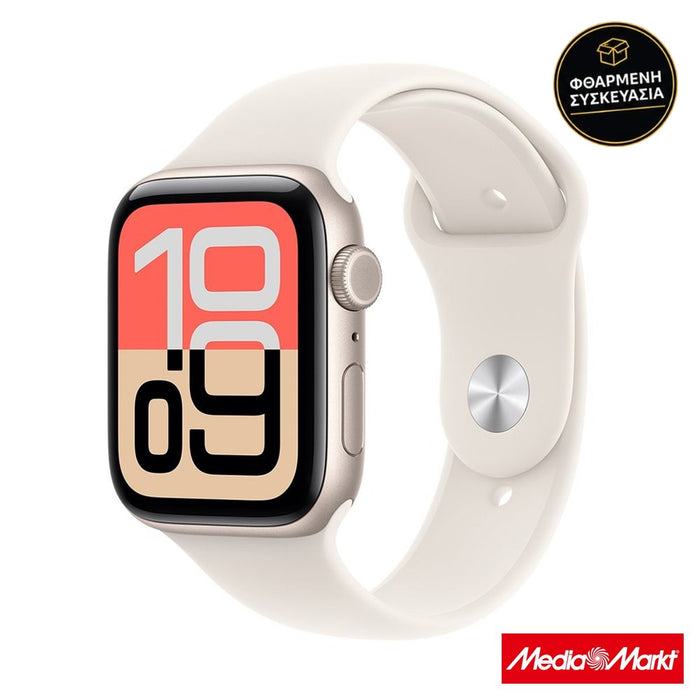 Apple Watch SE 3 GPS 40mm Starlight Aluminium Case Starlight με Sport Band S/M · φθαρμένη συσκευασία
