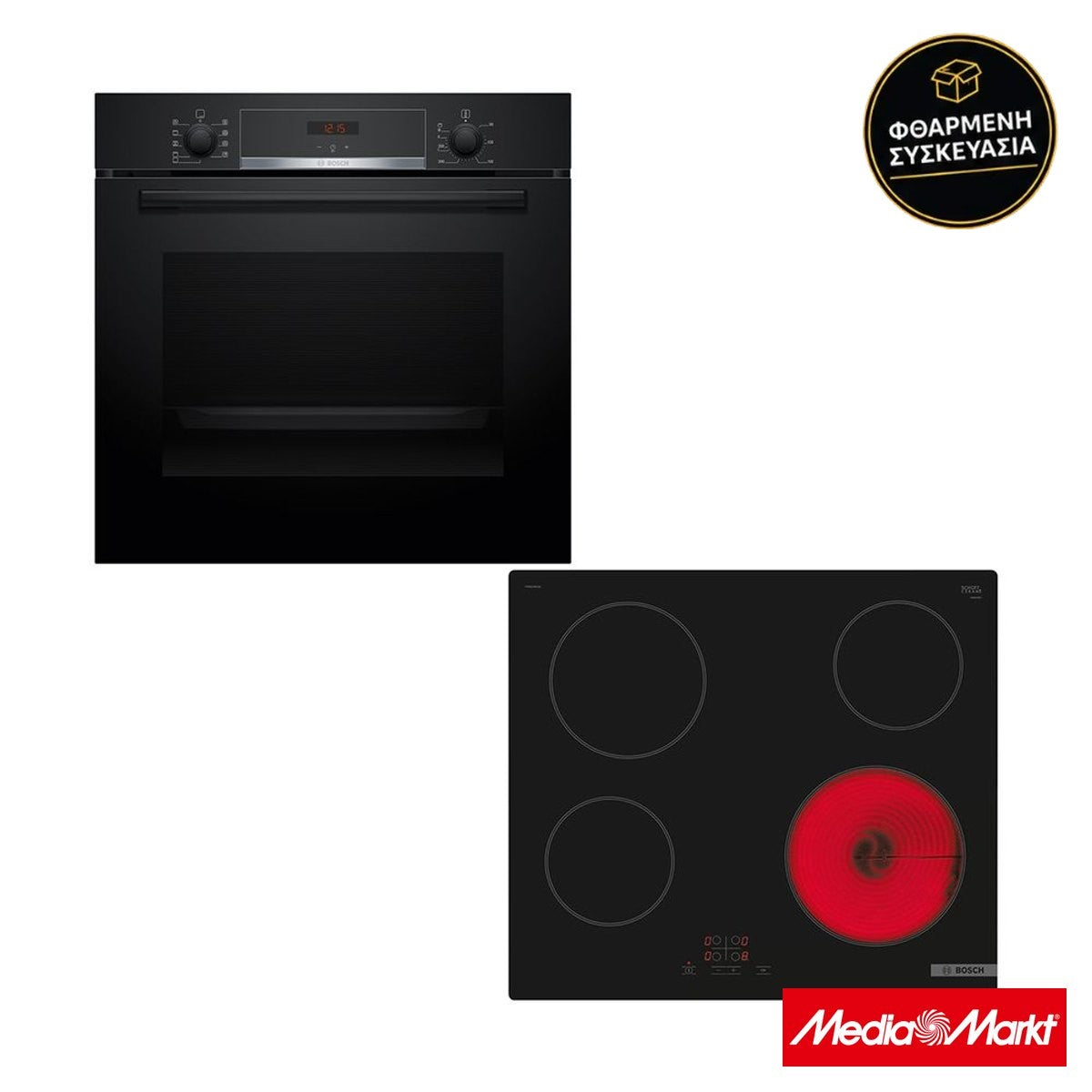 Bosch HBA514BB3 Φούρνος & PKE61RBA2E Κεραμική Εστία