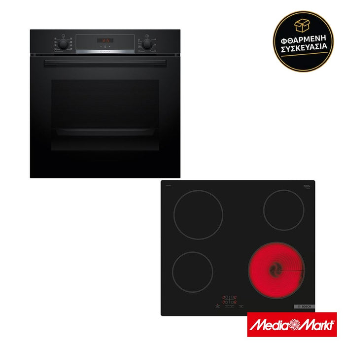 Bosch HBA514BB3 Φούρνος & PKE61RBA2E Κεραμική Εστία · φθαρμένη συσκευασία