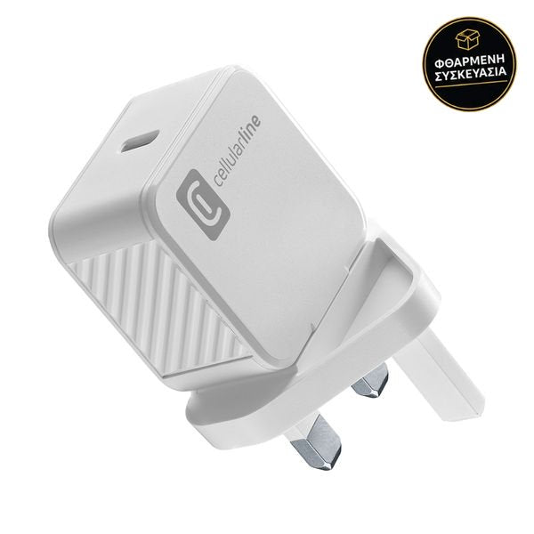 Cellular Line USB-C 20W UK White 1 · φθαρμένη συσκευασία