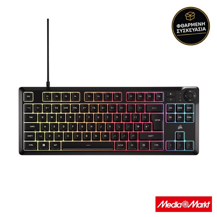 Corsair K55 Core TKL RGB · φθαρμένη συσκευασία