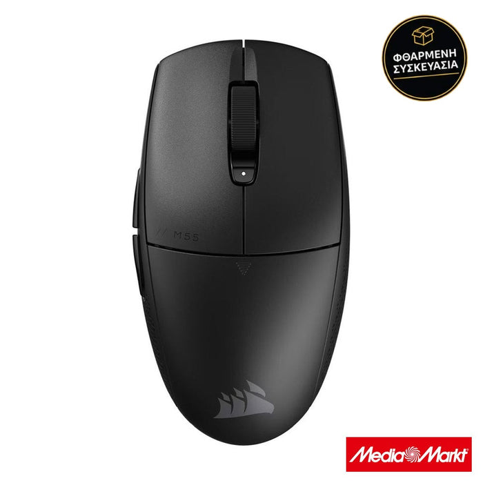 Corsair M55 Lightweight Wireless · φθαρμένη συσκευασία