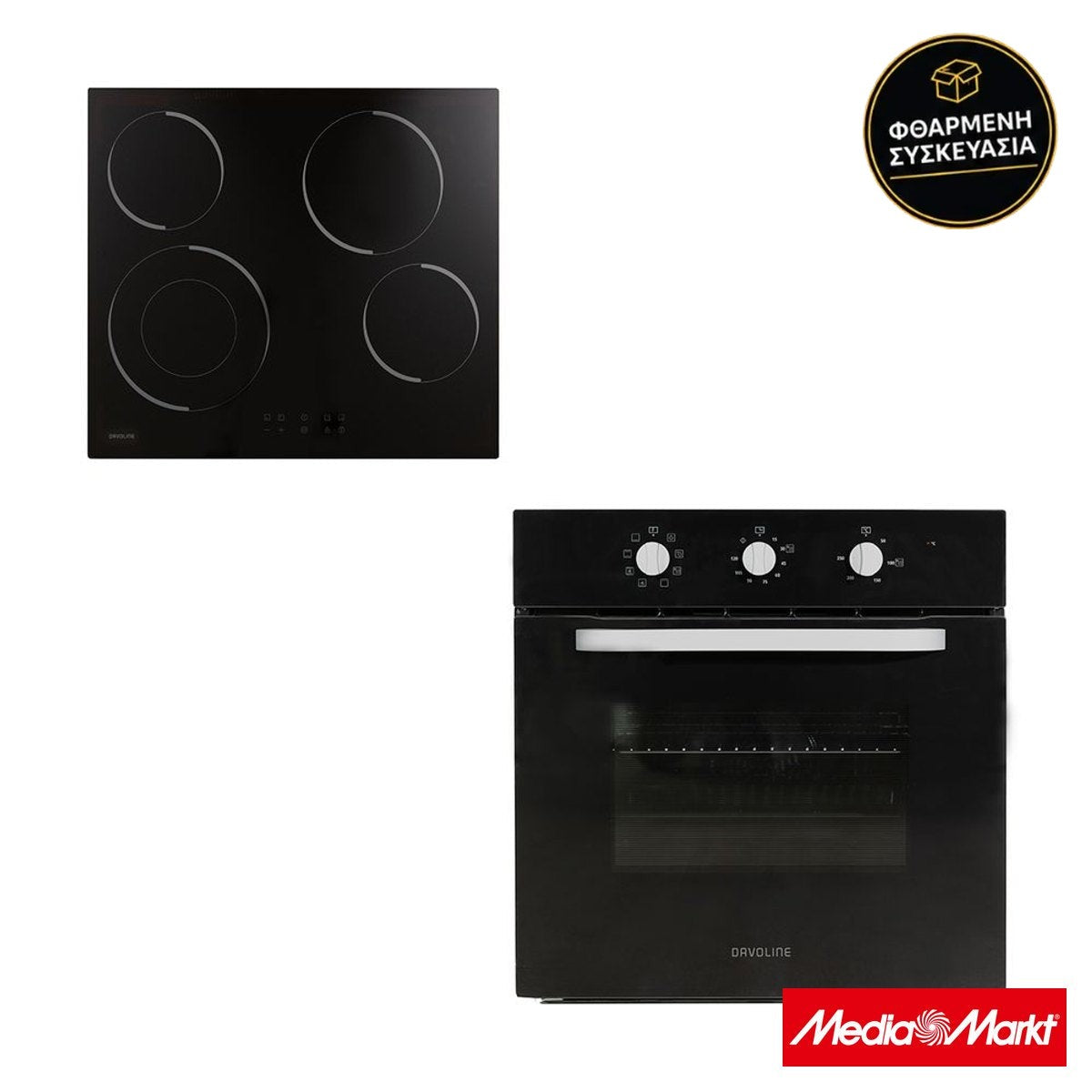 Davoline Εντοιχιζόμενος φούρνος με Εστία OHCS8004 Black