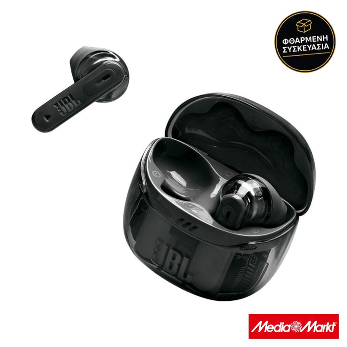 JBL Tune Flex 2 ANC Ghost Black · φθαρμένη συσκευασία