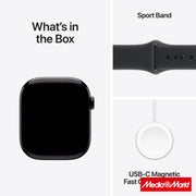 Apple Watch Series 11 GPS 46mm Jet Black Aluminium Case με Black Sport Band - M/L 8