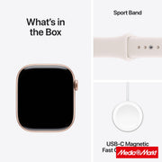 Apple Watch Series 11 GPS 42mm Rose Gold Aluminium Case με Light Blush Sport Band - S/M 8