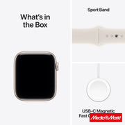 Apple Watch SE 3 GPS 40mm Starlight Aluminium Case Starlight με Sport Band S/M 8