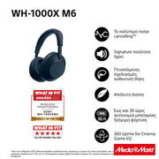 Sony WH-1000XM6 Flagship Noise Cancelling Wireless Over Ear Headphones Midnight Blue 9