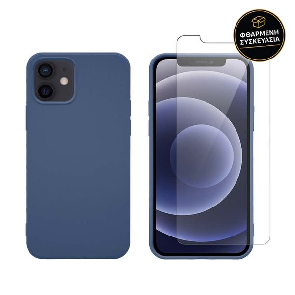 Redshield iPhone 12/12 Pro Silicone Blue & Tempered Glass