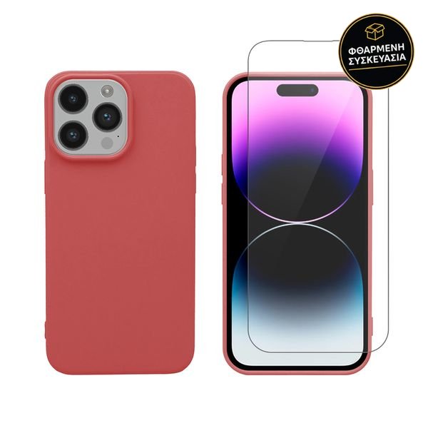 Redshield iPhone 14 Pro Max TPU & Tempered Glass Red