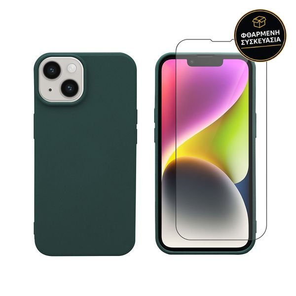 Redshield iPhone 14 TPU & Tempered Glass Green 1 · φθαρμένη συσκευασία