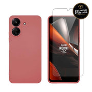 Redshield Redmi 13C / Poco C65 TPU Case & Tempered Glass Red 1