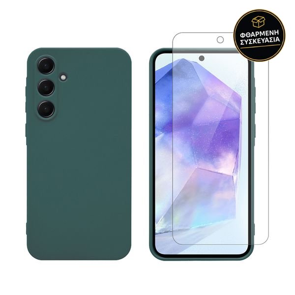 Redshield Samsung Galaxy A35 TPU Green & Tempered Glass