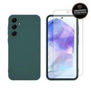 Redshield Samsung Galaxy A35 TPU Green & Tempered Glass 1