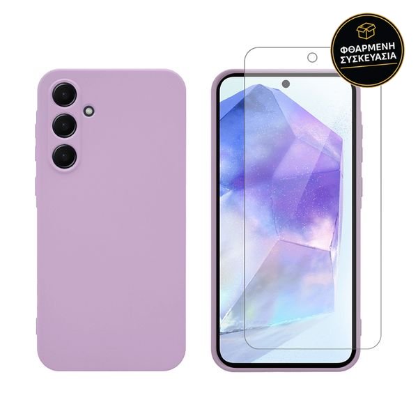 Redshield Samsung Galaxy A35 TPU Purple & Tempered Glass 1 · φθαρμένη συσκευασία