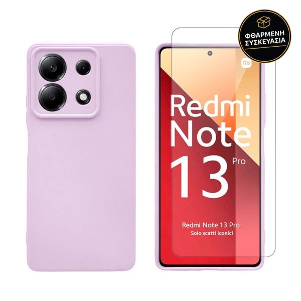 Redshield Xiaomi Redmi Note 13 Pro 5G/Poco X6 Silicone Purple & Tempered Glass 1 · φθαρμένη συσκευασία
