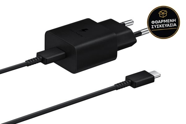 Samsung ταχείας φόρτισης 15W με καλώδιο Type C To Type C μαύρος 1 · φθαρμένη συσκευασία
