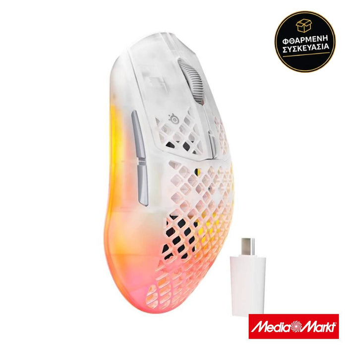 SteelSeries Aerox 3 Gen 2 Wireless Ghost · φθαρμένη συσκευασία