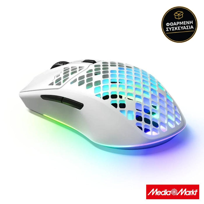SteelSeries Aerox 3 Snow Wireless · φθαρμένη συσκευασία
