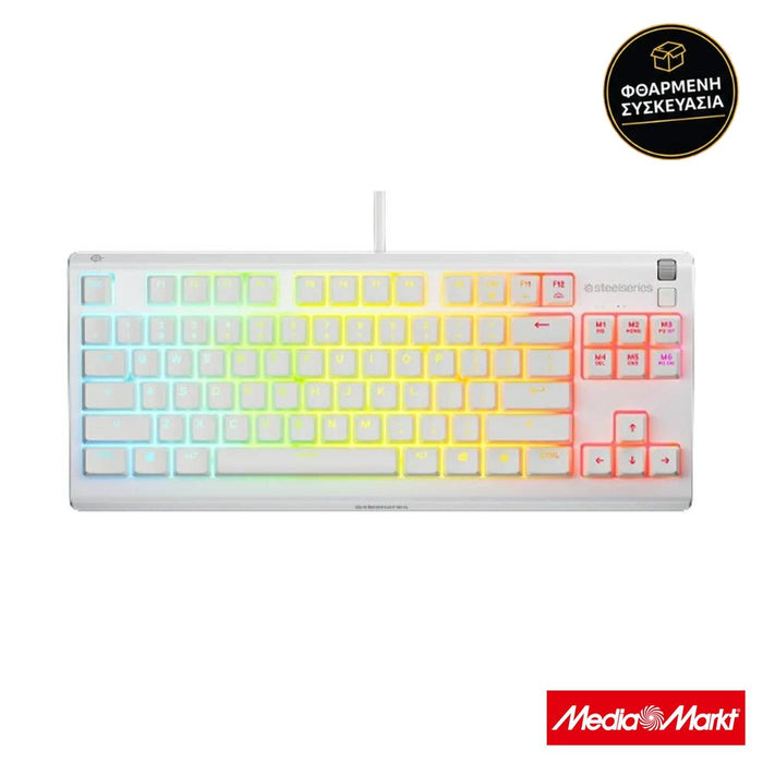 SteelSeries Apex 3 TKL US White · φθαρμένη συσκευασία
